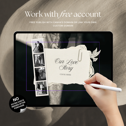 Ivory Minimal Wedding Website Template with RSVP, Music and Countdown Timer: Digital Wedding Template (Digital Download)