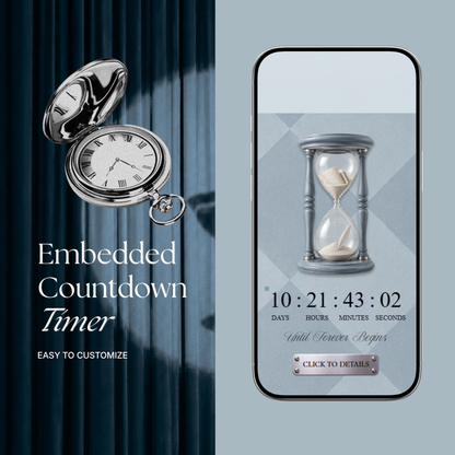 Dusty Blue Photo Booth Wedding Website Template | Modern Wedding Invitation with RSVP, Music and Countdown Timer | Instant Download