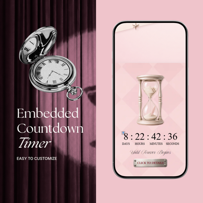 Blush Pink Photo Booth Wedding Website Template | Modern Wedding Invitation with RSVP, Music and Countdown Timer | Instant Download