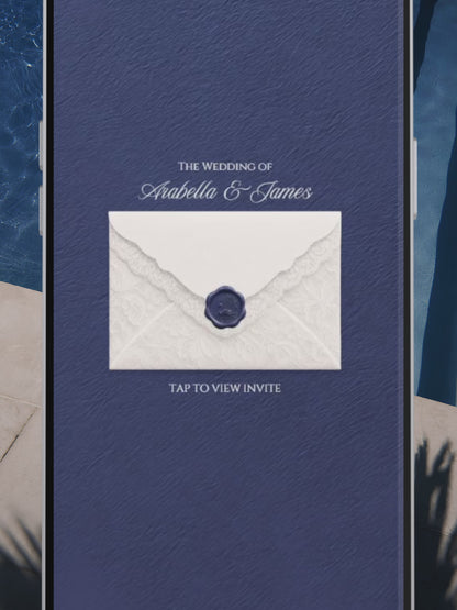 Navy & Dusty Blue Wedding Website Template with RSVP, Music and Countdown Timer: Website Wedding Template (Instant Download)
