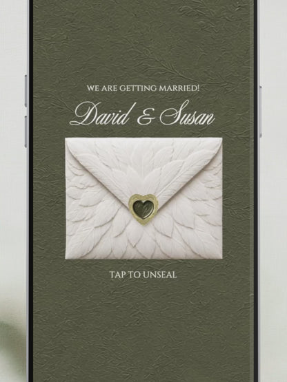 Olive Green Vintage Wedding Website Template with RSVP, Music and Countdown Timer: Canva Editable Template (Digital Download)