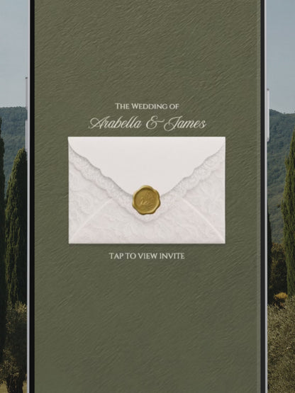 Olive Green Minimal Wedding Website Template with RSVP, Music and Countdown Timer: Digital Wedding Template (Digital Download)