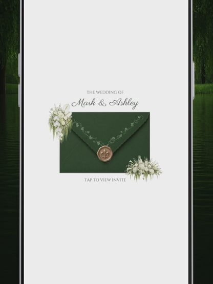 White & Green Wedding Website Template with RSVP, Music and Countdown Timer: Digital Wedding Template (Instant Download)