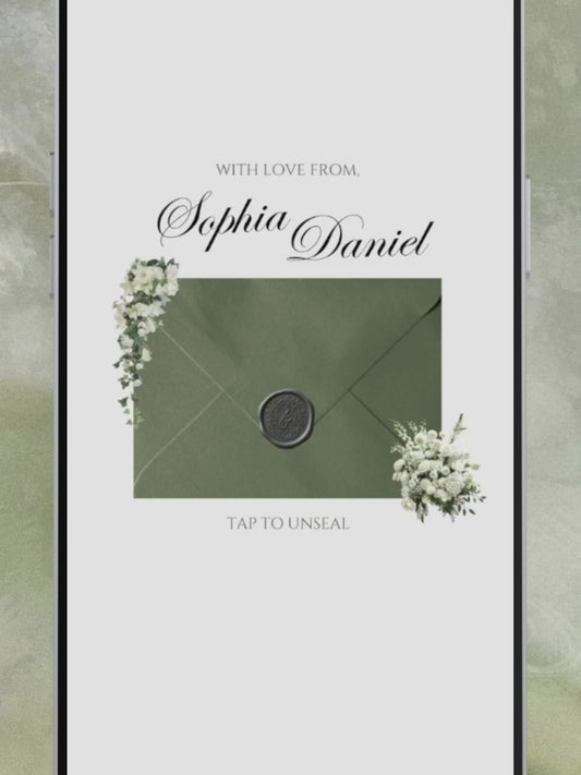 Sage Green Ivory Floral Wedding Website Template with RSVP, Music and Countdown Timer: Editable Canva Website (Digital Download