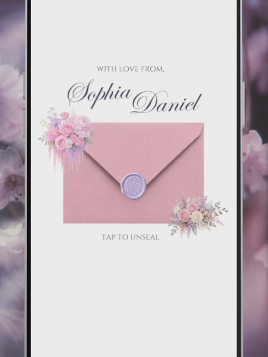 Pink Lilac Pastel Floral Wedding Website Template Canva | Digital Invitation with RSVP , Music and Countdown Timer | Instant Download