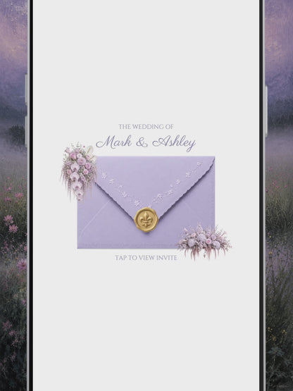 Pink Lilac Pastel Floral Wedding Website Template Canva | Wedding Invitation with RSVP, Music and Countdown Timer | Instant Download