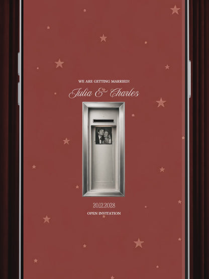 Burnt Orange Photo Booth Wedding Website | Modern Wedding Invitation with RSVP, Music and Countdown Timer | Instant Download