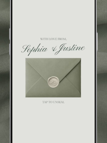 White & Sage Green Classic Wedding Website Template with RSVP, Music and Countdown Timer: Editable Canva Website (Digital Download)