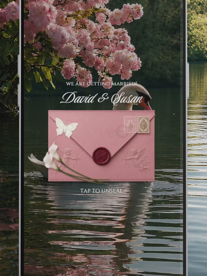 Pink, Burgundy & Green Floral Wedding Website Template with RSVP, Music and Countdown | Editable Digital Canva Design (Digital Download)
