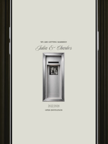 Ivory Photo Booth Wedding Website Template | Modern Wedding Invitation with RSVP, Music and Countdown Timer | Instant Download