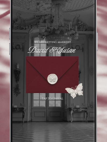 Burgundy & Ivory Wedding Website Template with RSVP | Old Money Digital Wedding Invitation | Instant Download