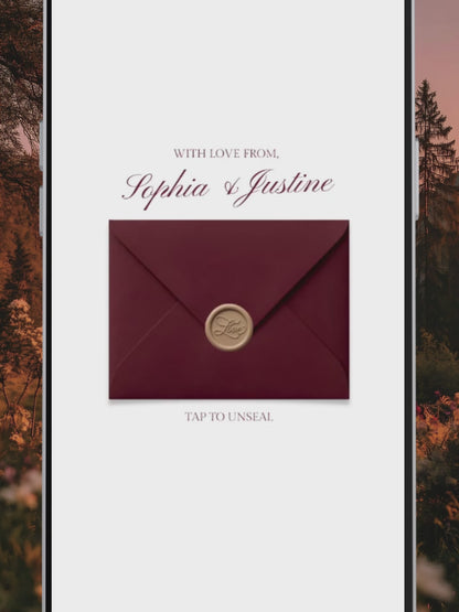 Burgundy & Ivory Wedding Website Template | Digital Wedding Invitation with RSVP, Music and Countdown Timer | Instant Download