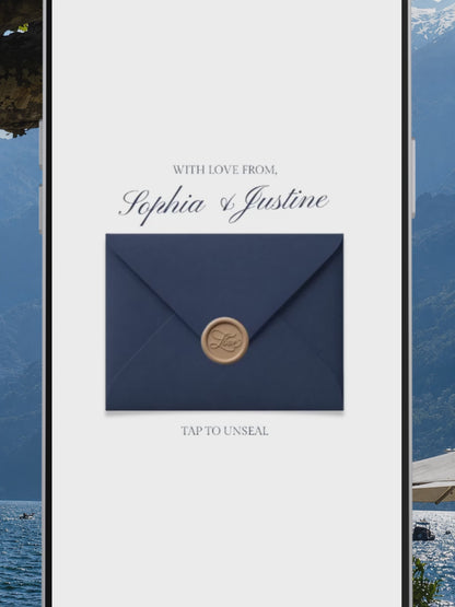 Navy & Dusty Blue Wedding Website Template with RSVP, Music and Countdown Timer: Digital Editable Canva Website (Digital Download)