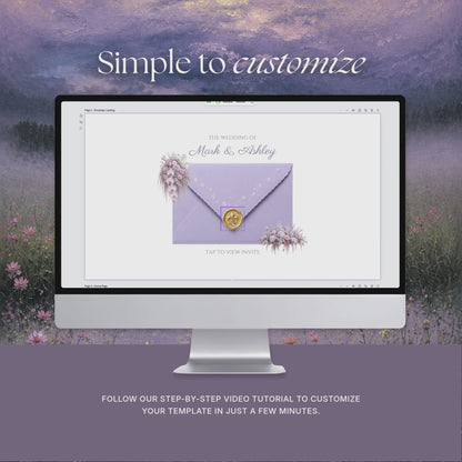 Pink Lilac Pastel Floral Wedding Website Template Canva | Wedding Invitation with RSVP, Music and Countdown Timer | Instant Download